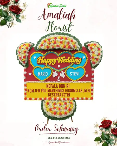 Papan Bunga Pernikahan Melebung